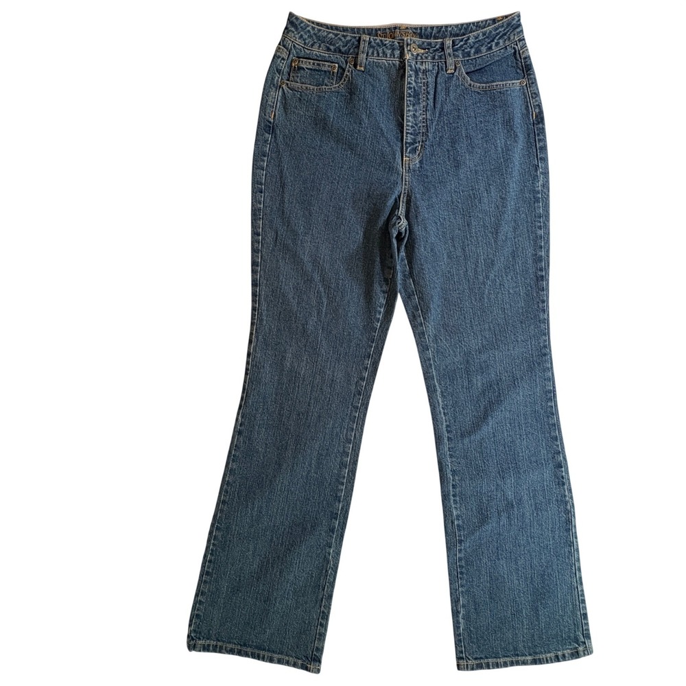 St. John's Bay Bootcut Jeans Womens 14T Blue Secretly Slender High Rise Denim